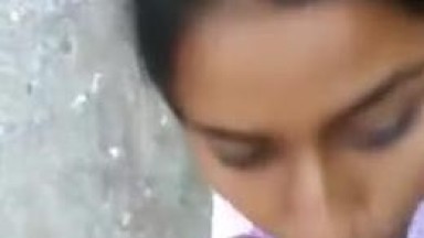 Desi GF outdoor Blowjob